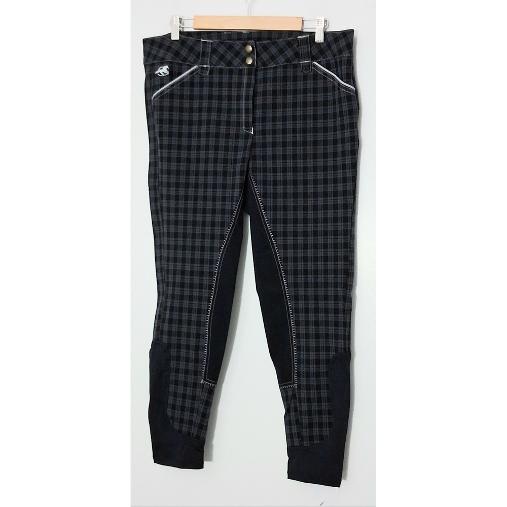 Piper by Smartpak Equestrian Pants Womens 36R Blue Plaid Riding Pants Pre-owned